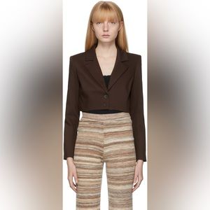 NWOT Paloma Wool Yo cropped jacket blazer in chocolate size small